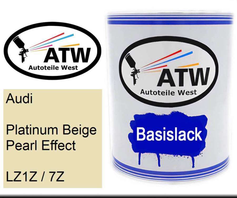 Audi, Platinum Beige Pearl Effect, LZ1Z / 7Z: 1L Lackdose, von ATW Autoteile West.